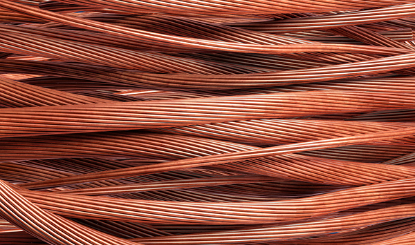 Stripped copper cables for further recycling in the metal industry - 3d illustration
